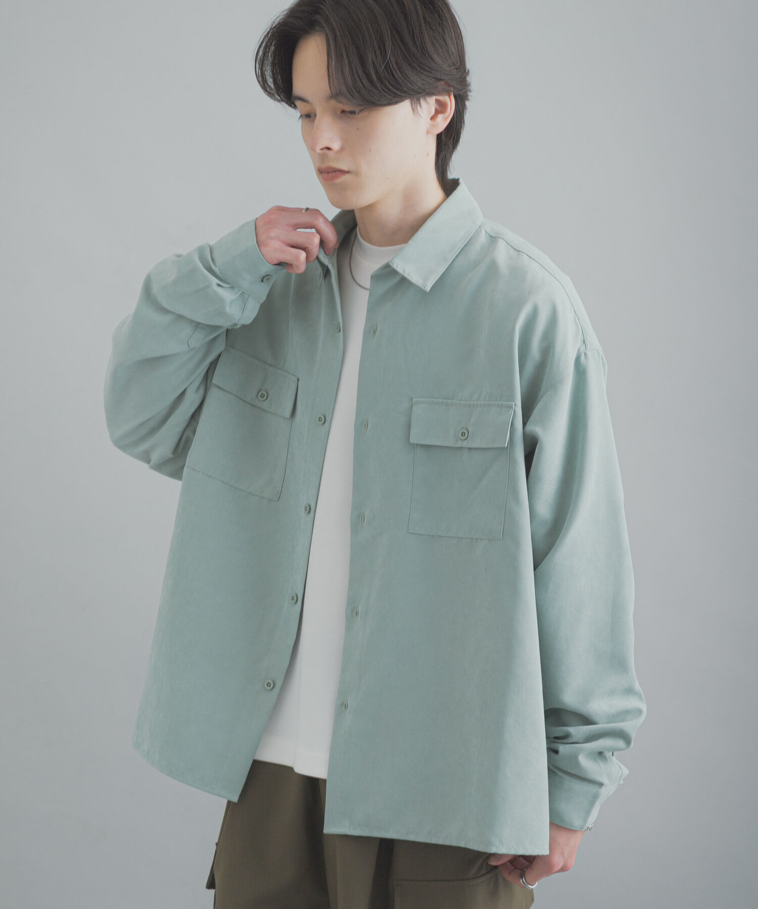 SENSE OF PLACE by URBAN RESEARCH「F/Sダブルポケットロングスリーブシャツ」|シャツ・ブラウス|