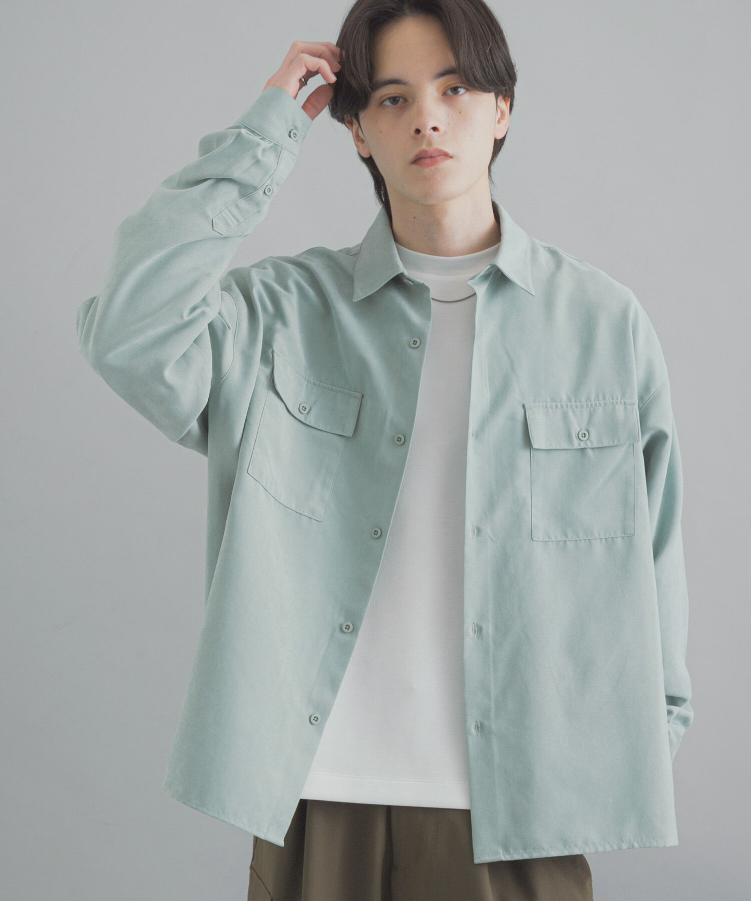 SENSE OF PLACE by URBAN RESEARCH「F/Sダブルポケットロングスリーブシャツ」|シャツ・ブラウス|