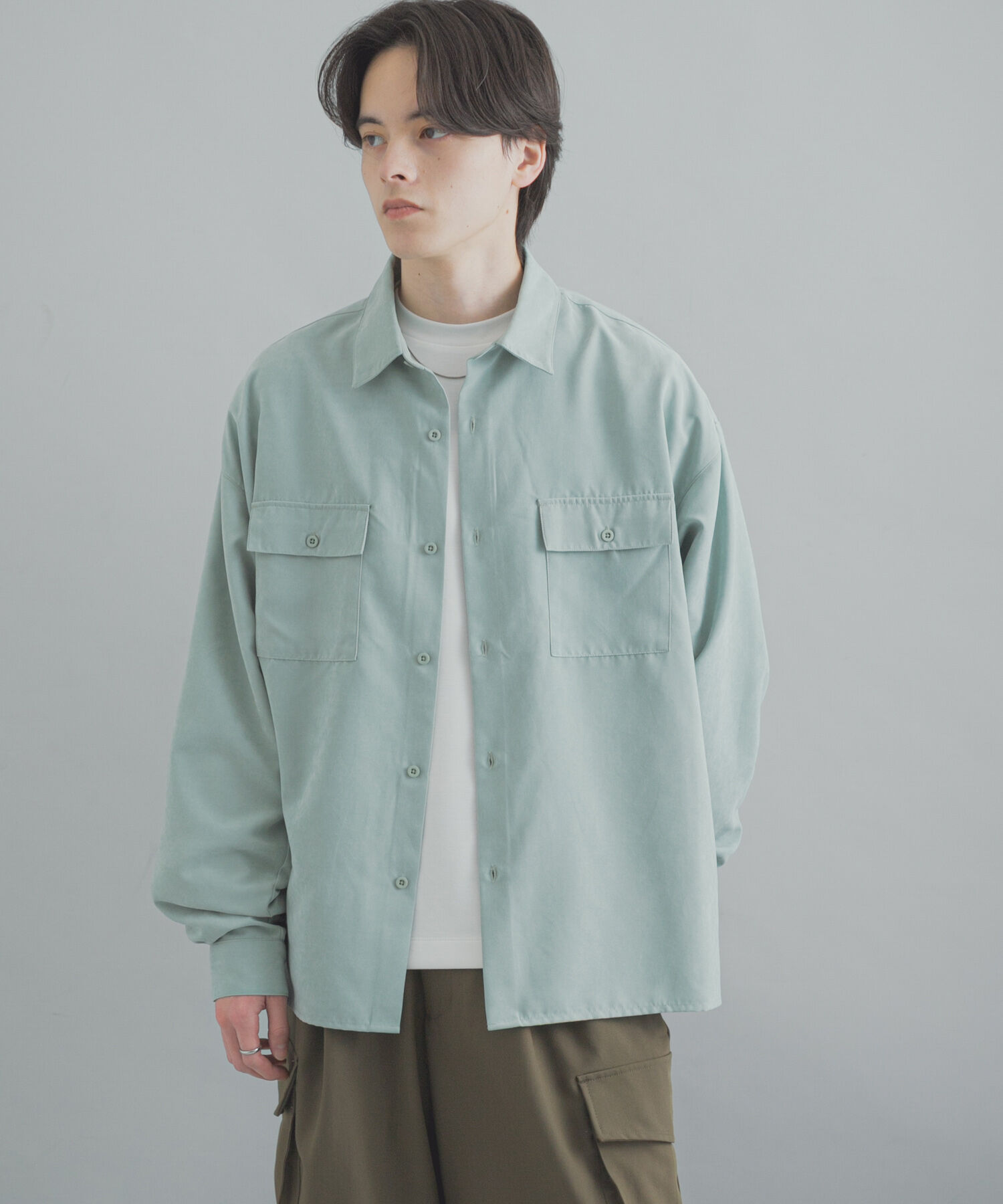 SENSE OF PLACE by URBAN RESEARCH「F/Sダブルポケットロングスリーブシャツ」|シャツ・ブラウス|