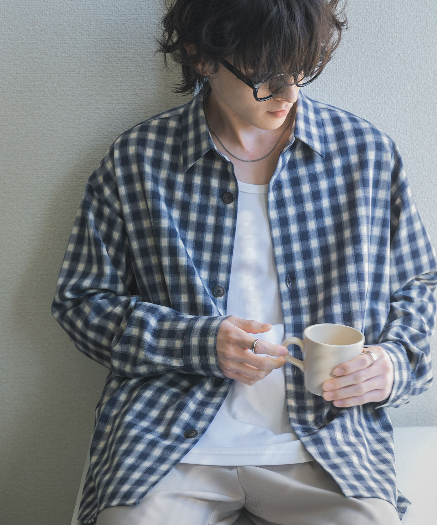 SENSE OF PLACE by URBAN RESEARCH「『イージーケア』カラールーズシャツ」|シャツ・ブラウス|ネイビー