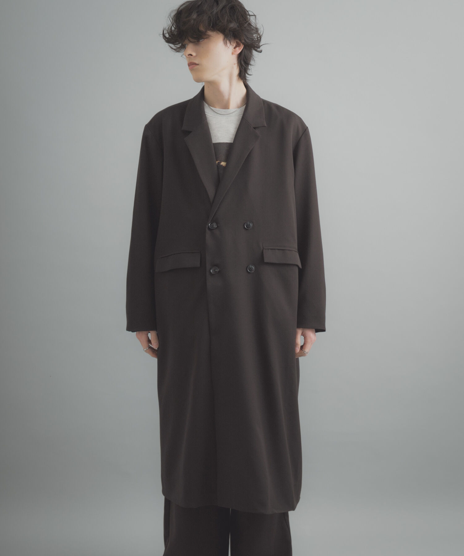 SENSE OF PLACE by URBAN RESEARCH「ダブルブレストロングコート」|ノーカラーコート|
