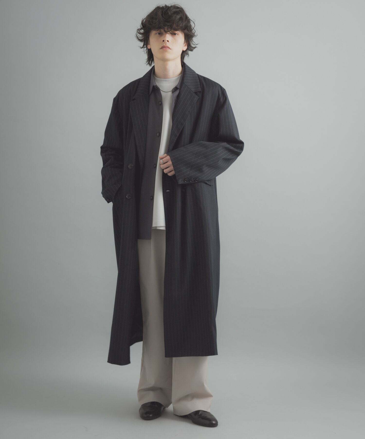 SENSE OF PLACE by URBAN RESEARCH「ダブルブレストロングコート」|ノーカラーコート|