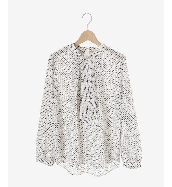 le.coeur blanc「《手洗い可能》デシンキカプリントスカーフタイブラウス」|シャツ・ブラウス|