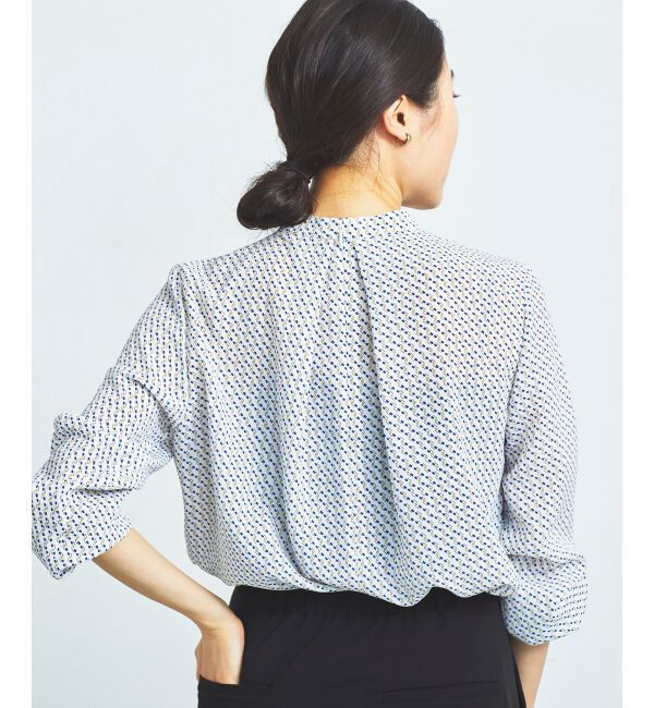 le.coeur blanc「《手洗い可能》デシンキカプリントスカーフタイブラウス」|シャツ・ブラウス|