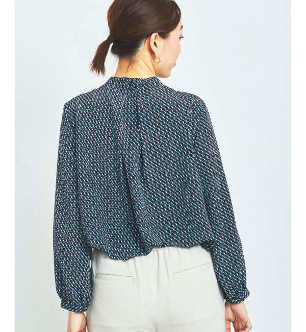 le.coeur blanc「《手洗い可能》デシンキカプリントスカーフタイブラウス」|シャツ・ブラウス|