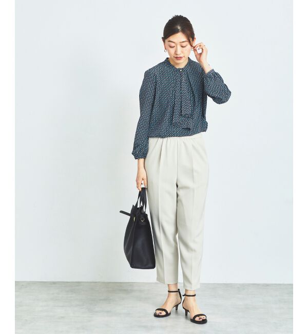 le.coeur blanc「《手洗い可能》デシンキカプリントスカーフタイブラウス」|シャツ・ブラウス|