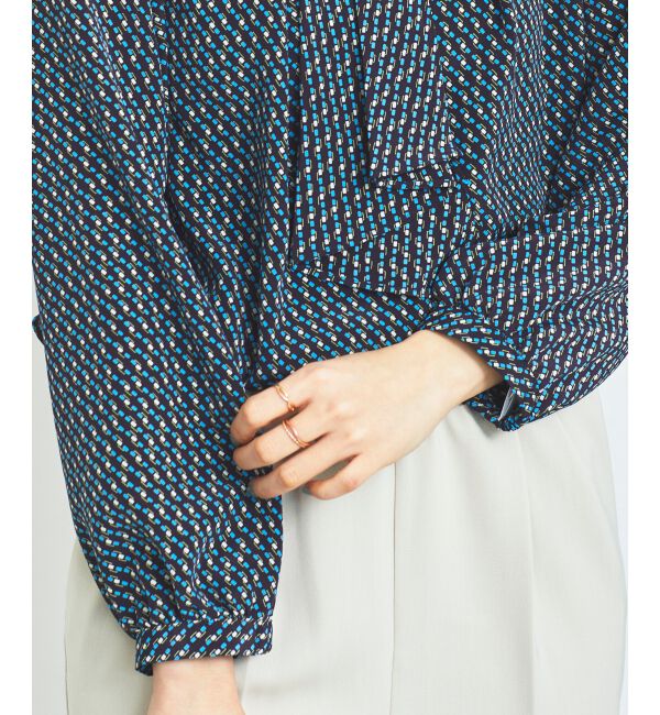 le.coeur blanc「《手洗い可能》デシンキカプリントスカーフタイブラウス」|シャツ・ブラウス|