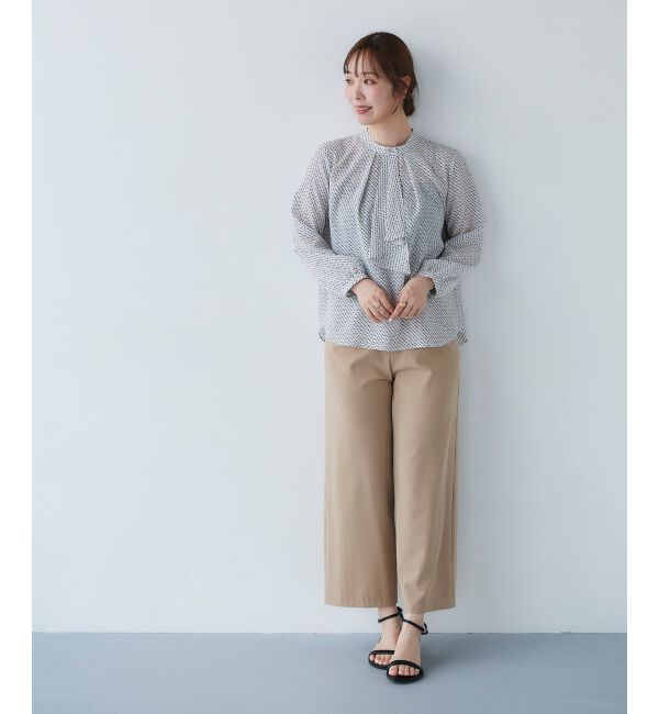 le.coeur blanc「《手洗い可能》デシンキカプリントスカーフタイブラウス」|シャツ・ブラウス|