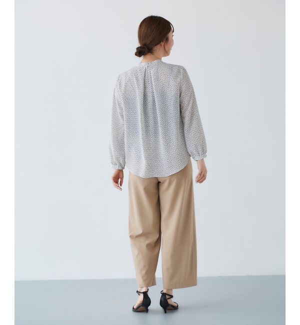 le.coeur blanc「《手洗い可能》デシンキカプリントスカーフタイブラウス」|シャツ・ブラウス|