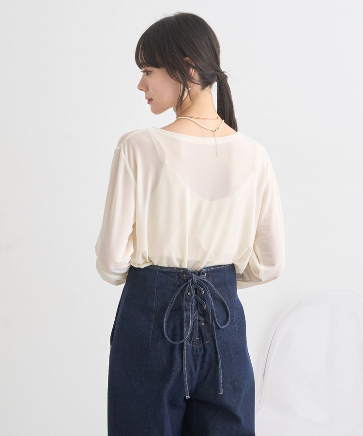 earth music&ecology「シャーリングスリーブシアープルオーバー」|Tシャツ・カットソー|