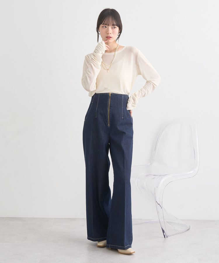 earth music&ecology「シャーリングスリーブシアープルオーバー」|Tシャツ・カットソー|