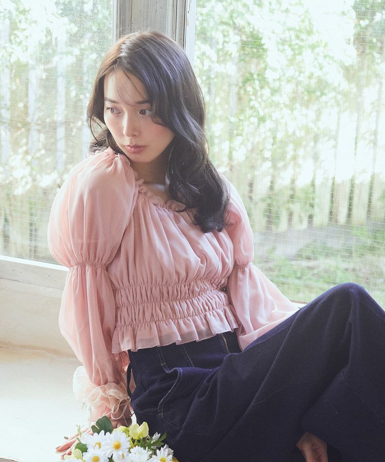 earth music&ecology「スクエアネックシャーリングショートブラウス」|シャツ・ブラウス|