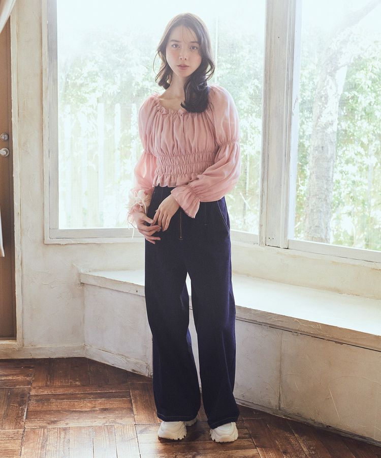 earth music&ecology「スクエアネックシャーリングショートブラウス」|シャツ・ブラウス|