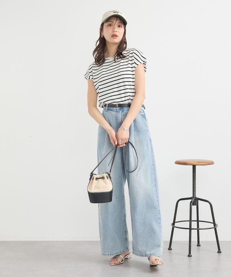 earth music&ecology「ワンポイントロゴ刺繍デニムパンツ」|デニム|