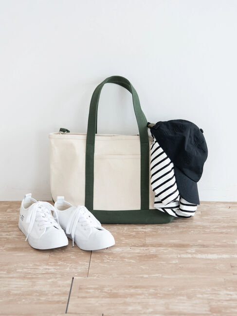  「CANVAS 2WAY TOTE BAG」|ハンドバッグ|カーキ
