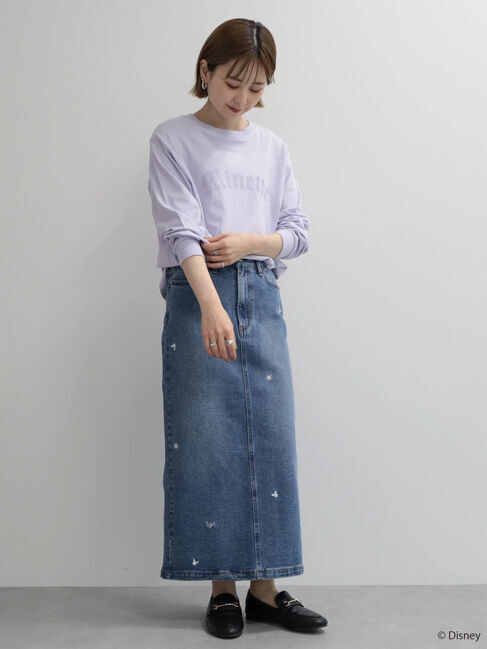  「Mickey/刺繍デニムスカート」|スカート|