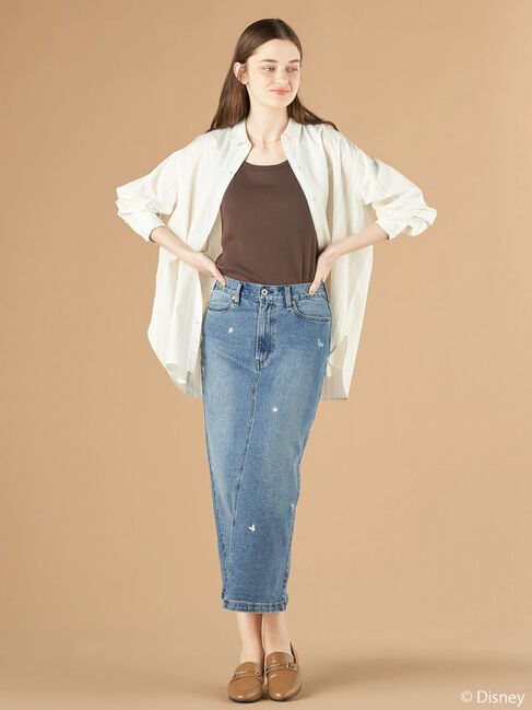  「Mickey/刺繍デニムスカート」|スカート|