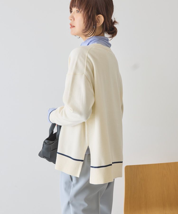 AMERICAN HOLIC「バイカラークルーネックニットプルオーバー」|ニット・セーター|