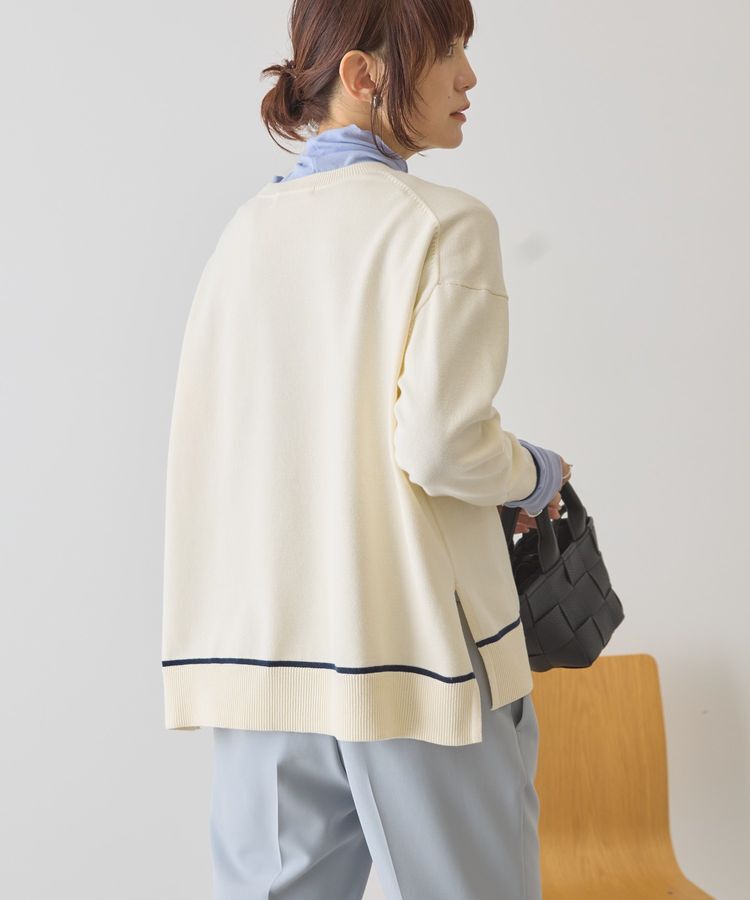 AMERICAN HOLIC「バイカラークルーネックニットプルオーバー」|ニット・セーター|