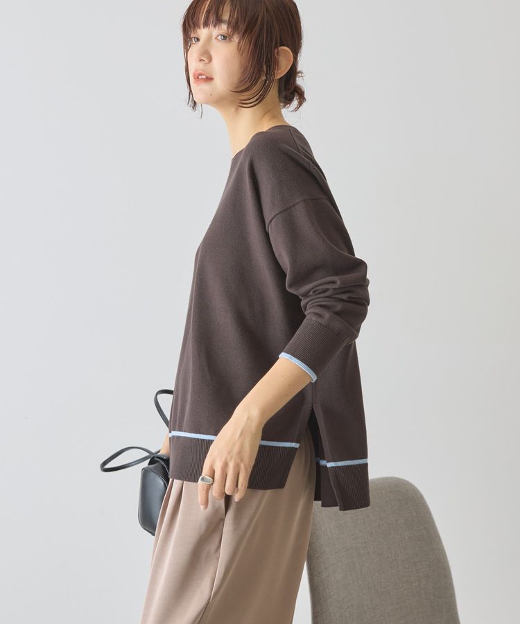 AMERICAN HOLIC「バイカラークルーネックニットプルオーバー」|ニット・セーター|