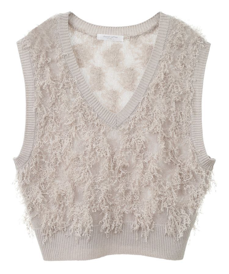 Green Parks「フリンジニットベスト」|ベスト・ジレ|