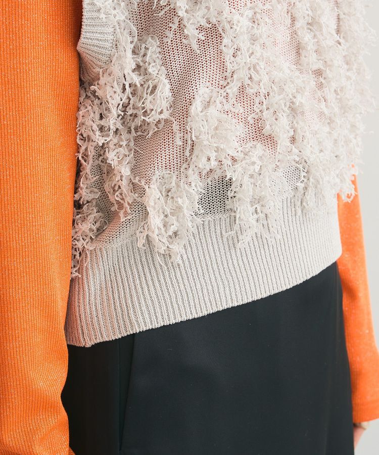 Green Parks「フリンジニットベスト」|ベスト・ジレ|