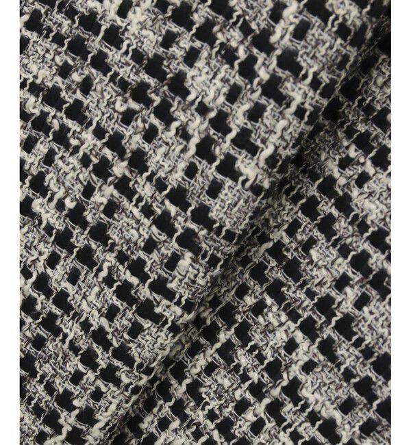 allureville「ファンシーツィードクルーネックジャケット」|ノーカラージャケット|