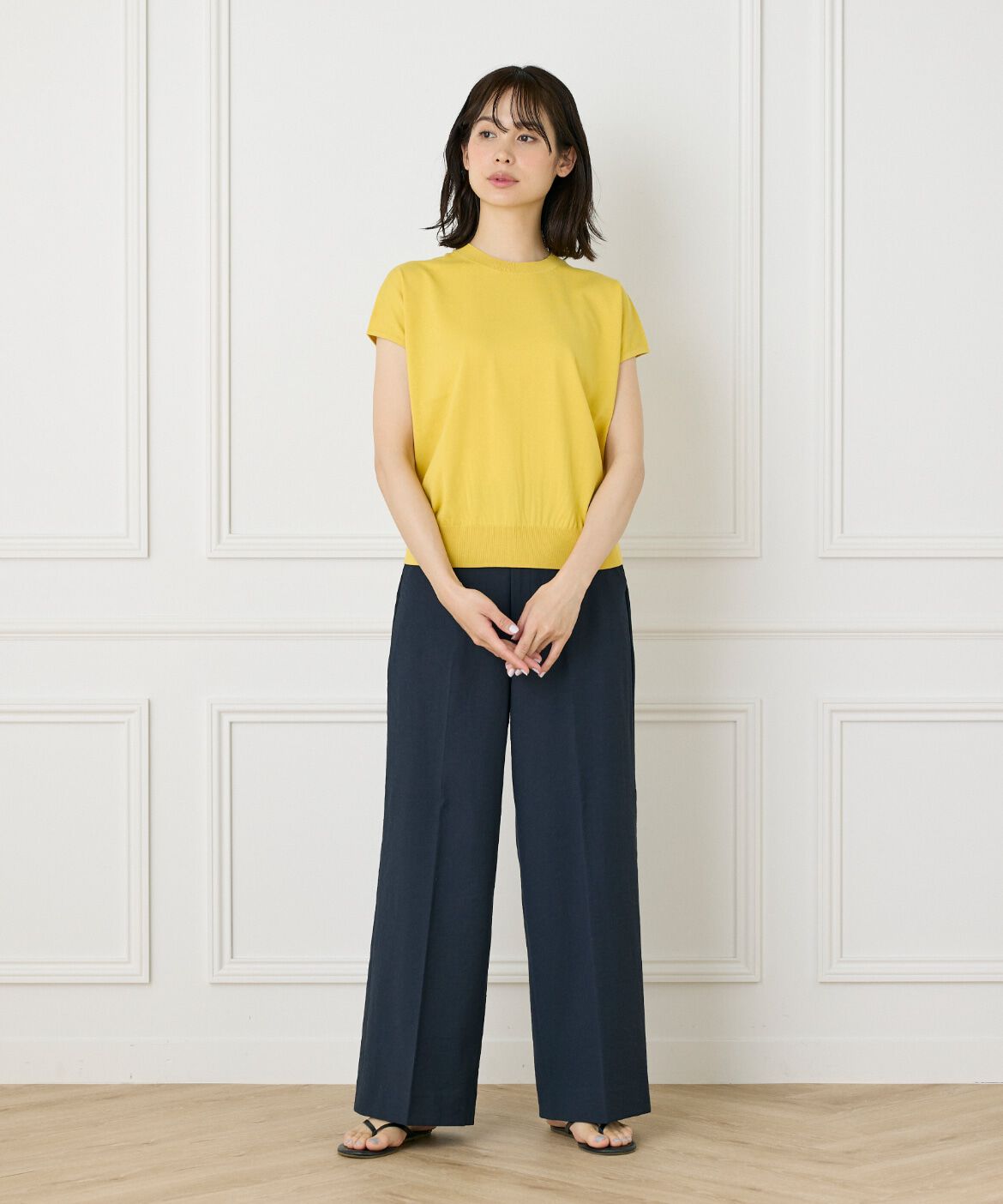 INED「《WEB限定》フレンチスリーブサマーニット」|ニット・セーター|