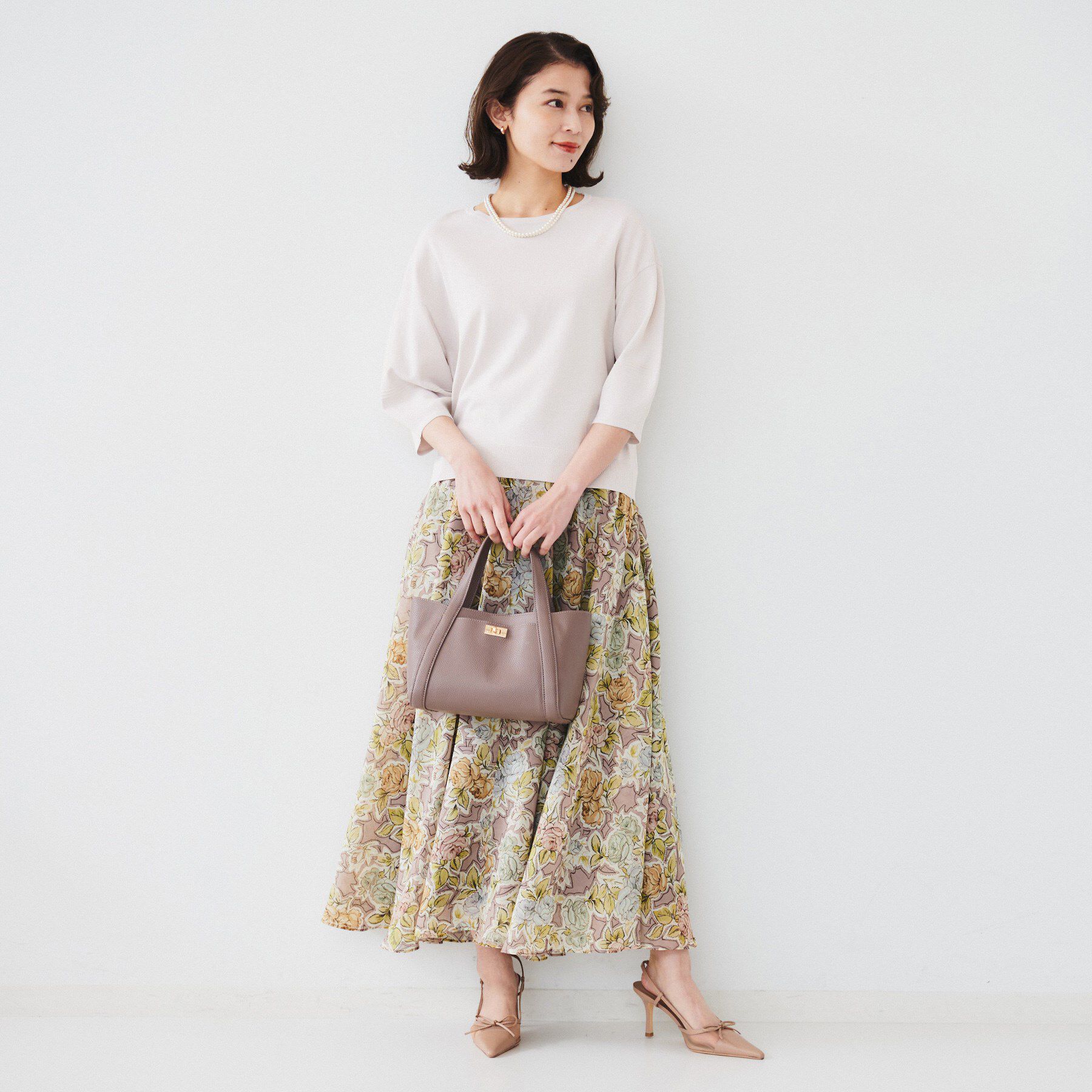 UNTITLED「【袖コンシャス/着映え/六分袖】ランタンスリーブニット」|ニット・セーター|