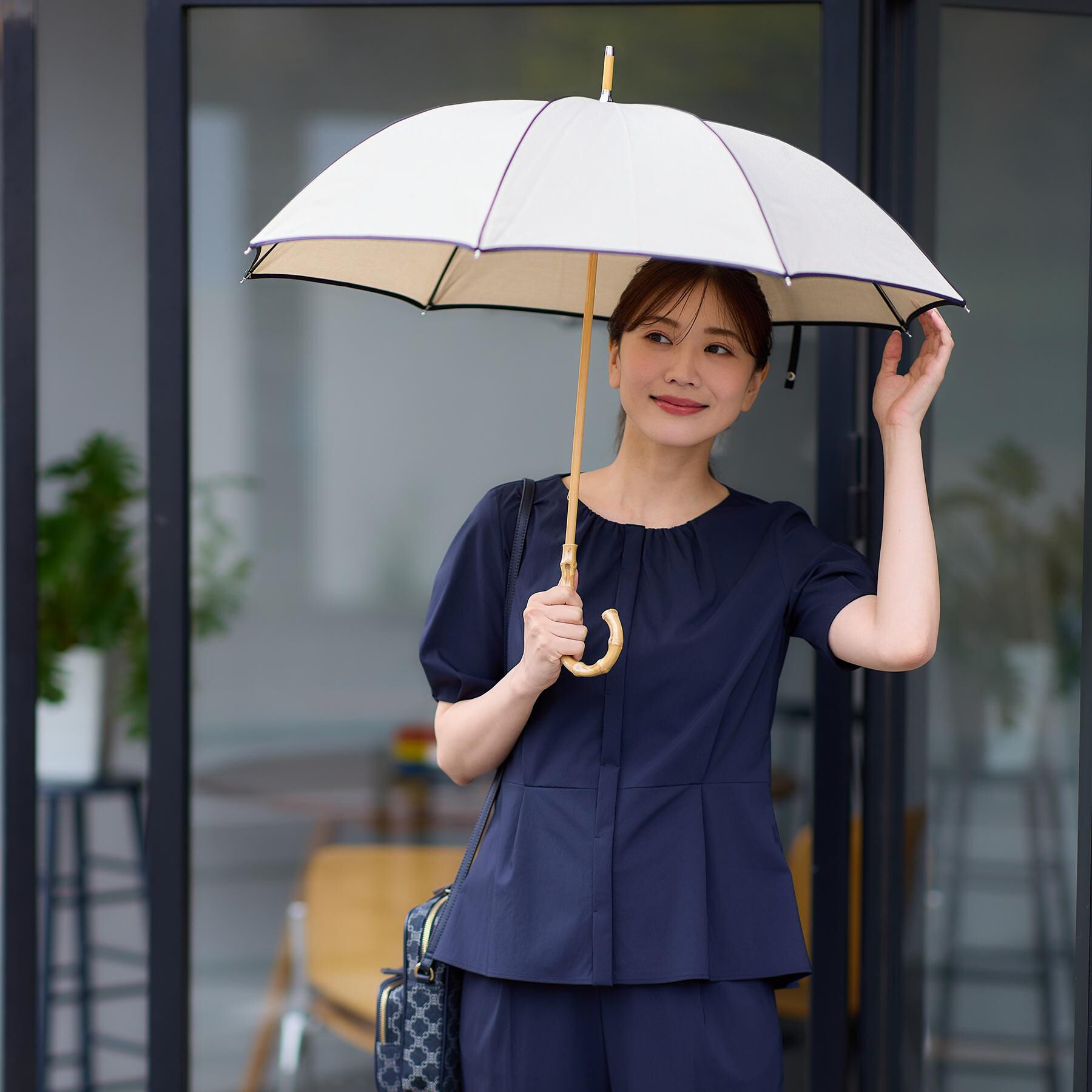 Reflect「【晴雨兼用／紫外線遮蔽率99％以上／雨の日もおしゃれに◎】バンブーハンドル長傘」|傘|