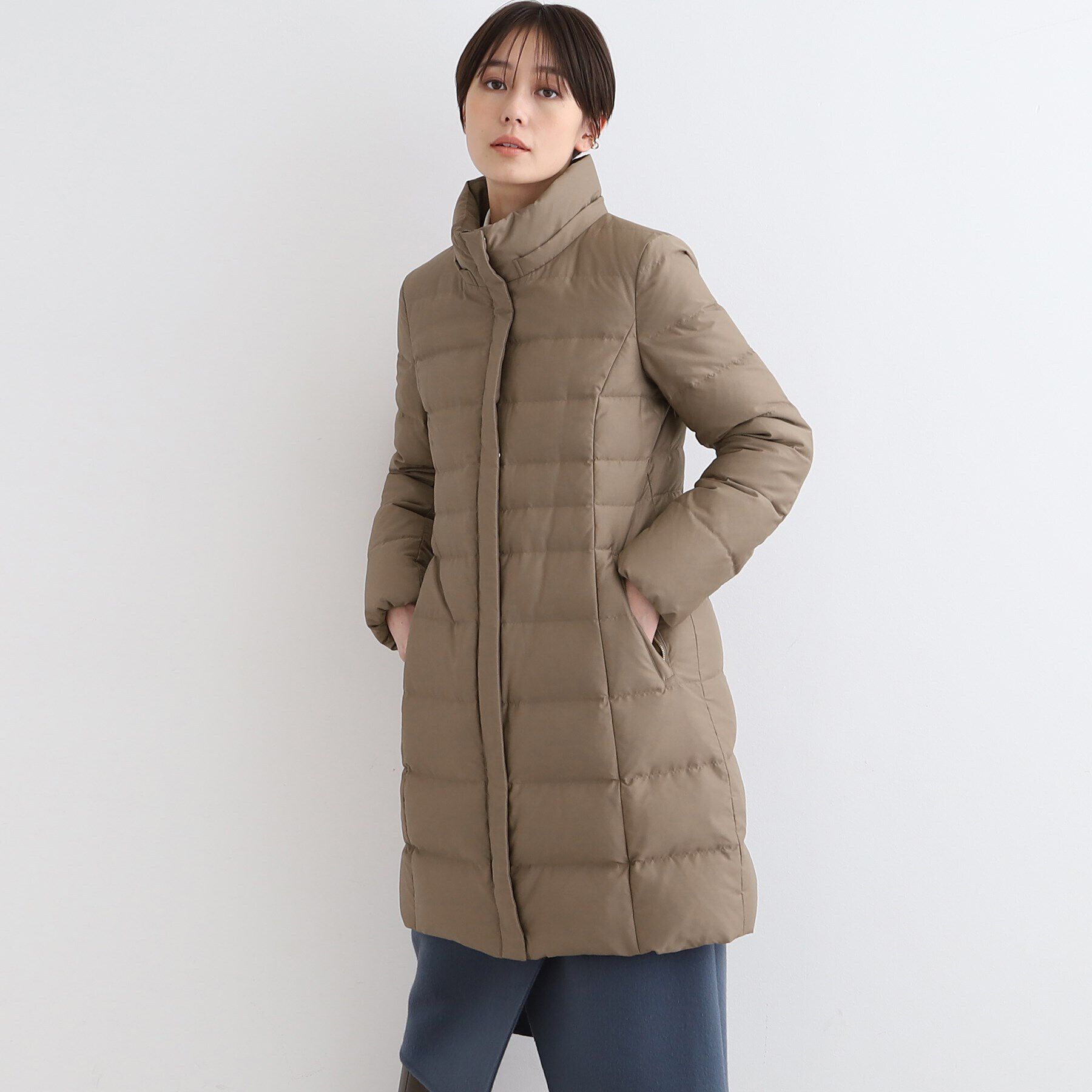 INDIVI「【リニューアル！／マルチWAY／フォックスファー／ロング丈】リサイクルダウンコート」|ダウン|