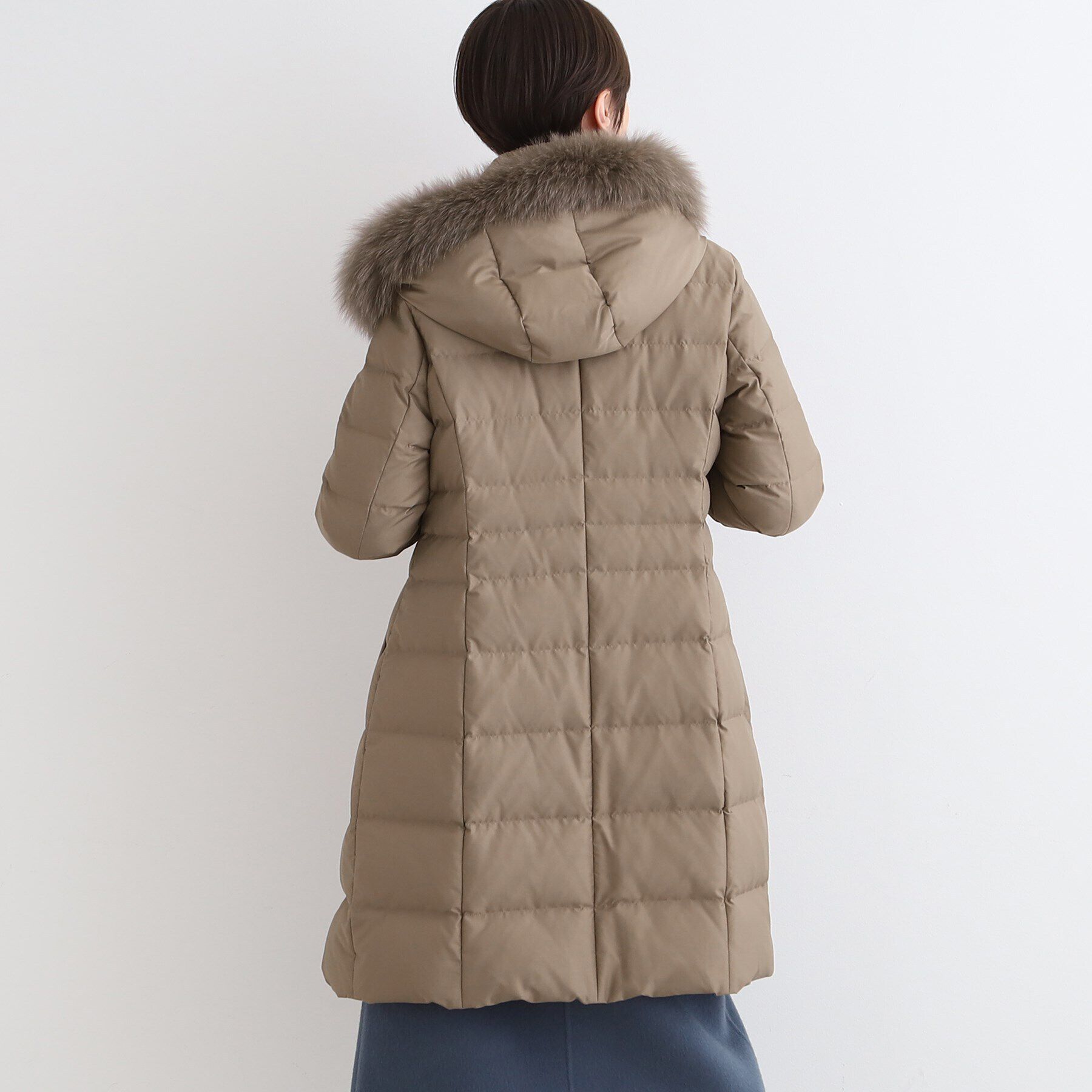 INDIVI「【リニューアル！／マルチWAY／フォックスファー／ロング丈】リサイクルダウンコート」|ダウン|