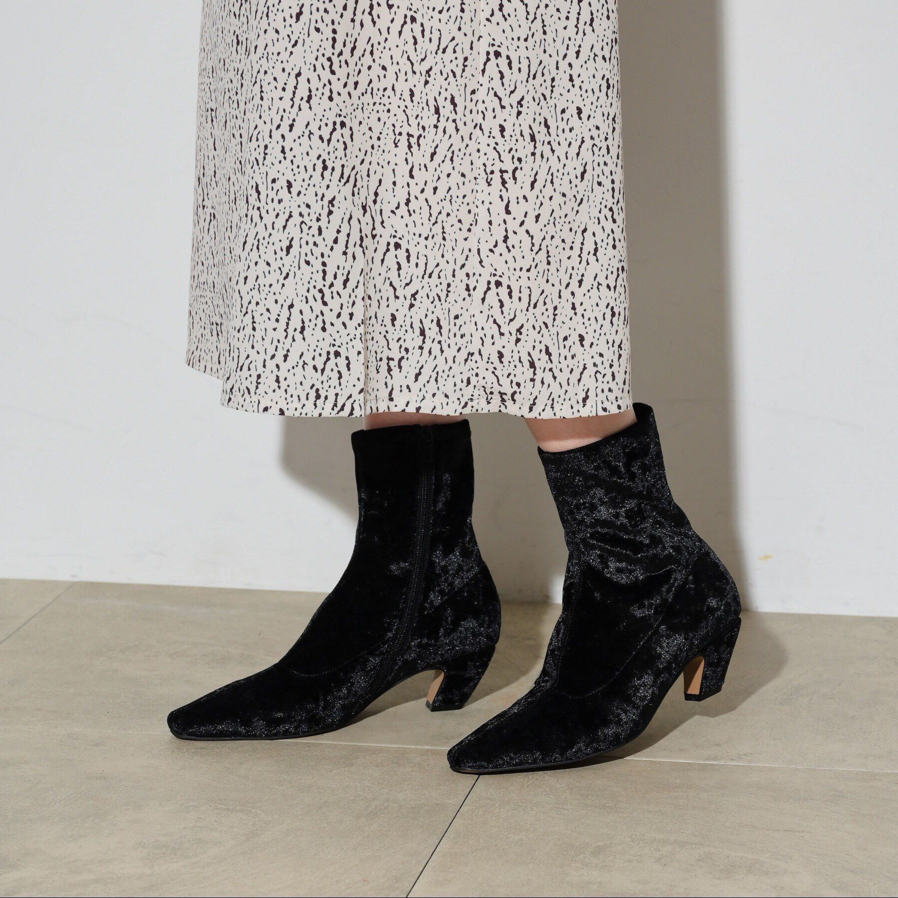 GALLEST「クラッシュベロアショートブーツ」|ショートブーツ|