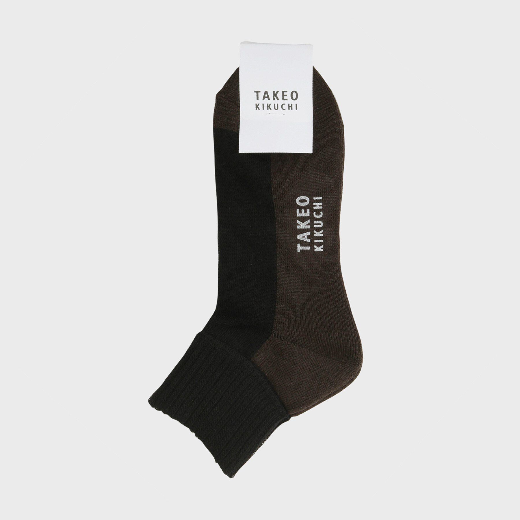 TAKEO KIKUCHI「カラーブロック　ショートソックス」|ソックス|ブラック(519)