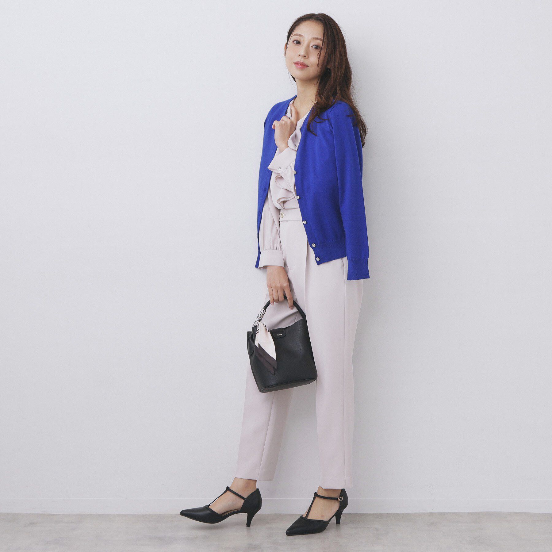 index「柄編みクルーネックカーディガン【洗濯機OK】《7col》」|カーディガン|