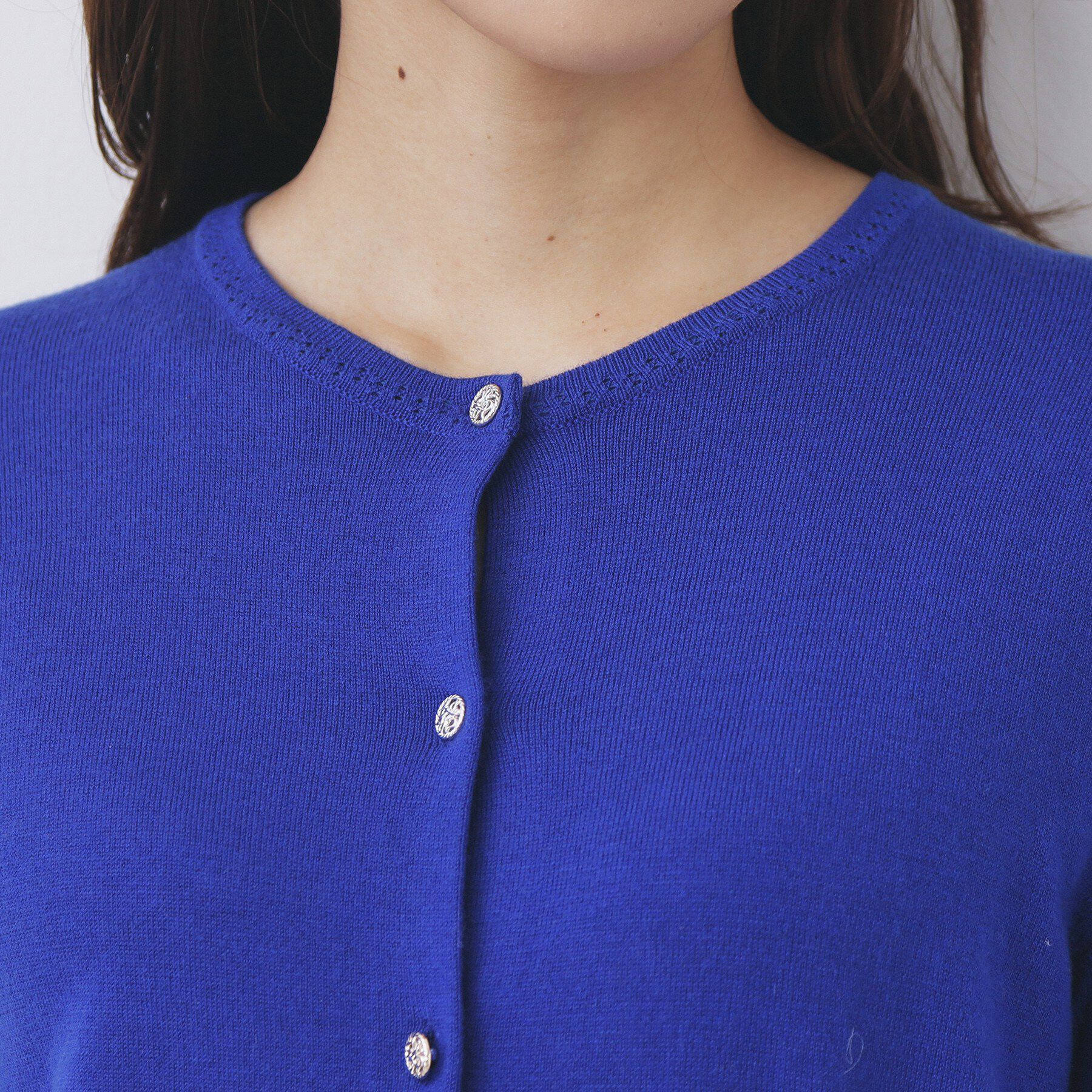 index「柄編みクルーネックカーディガン【洗濯機OK】《7col》」|カーディガン|