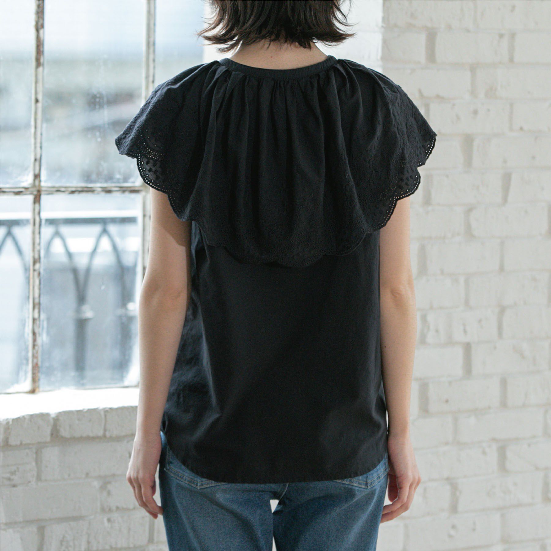 OPAQUE.CLIP「刺繍レースカラーブラウス」|シャツ・ブラウス|