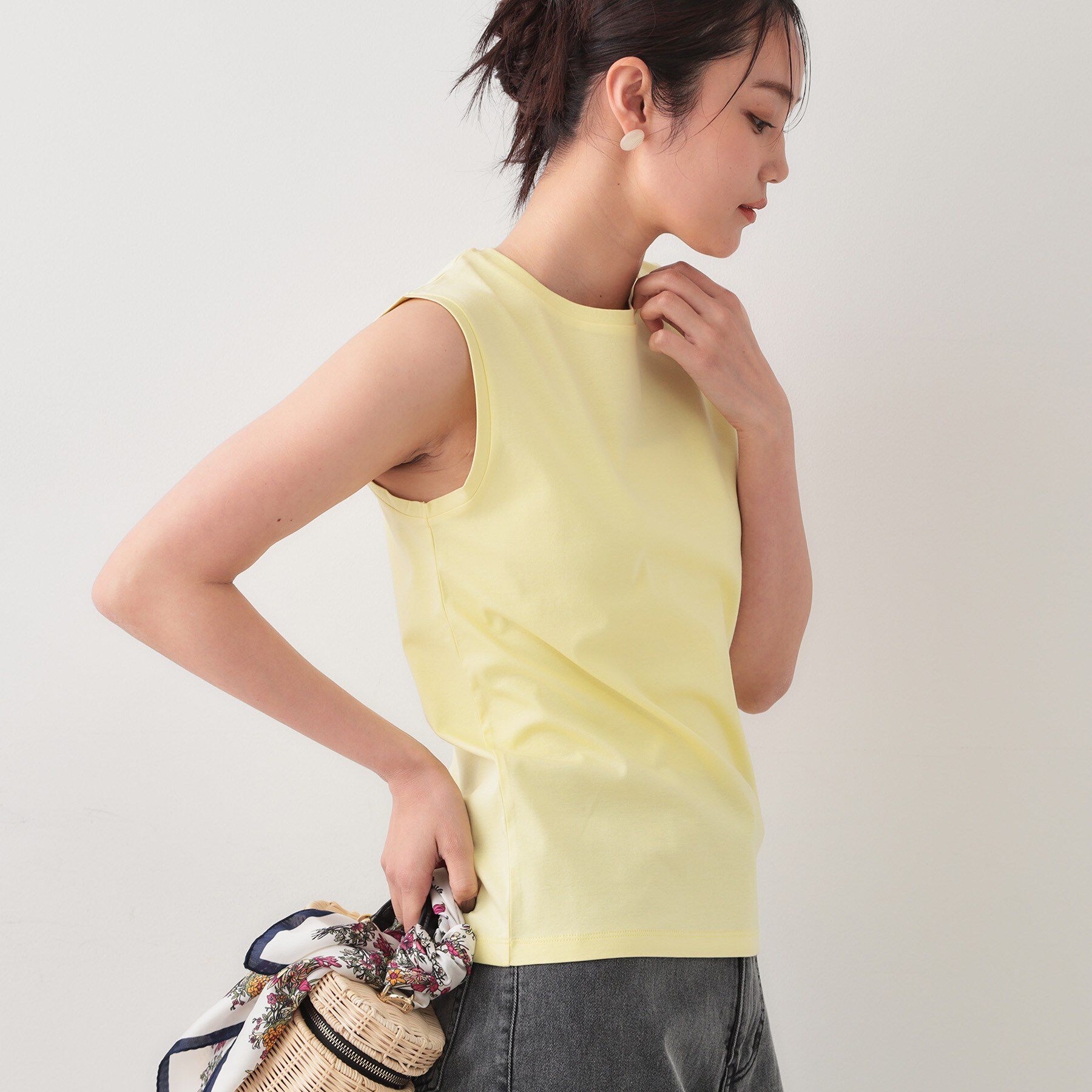 OPAQUE.CLIP「《5色展開》ベーシックノースリーブトップス【接触冷感/洗濯機洗い可】」|キャミソール|