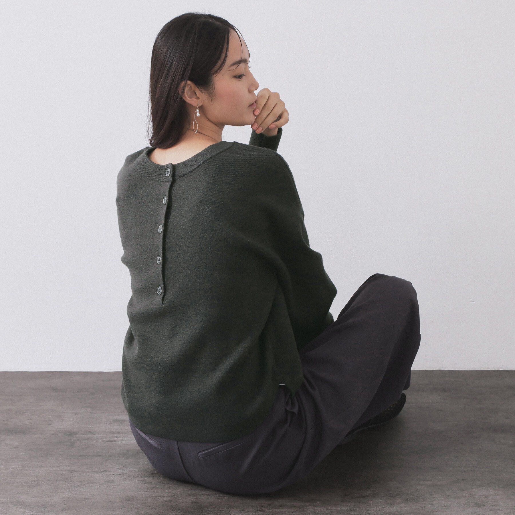 OPAQUE.CLIP「ヘンリーネックニット/前後2WAY【洗濯機OK】」|ニット・セーター|