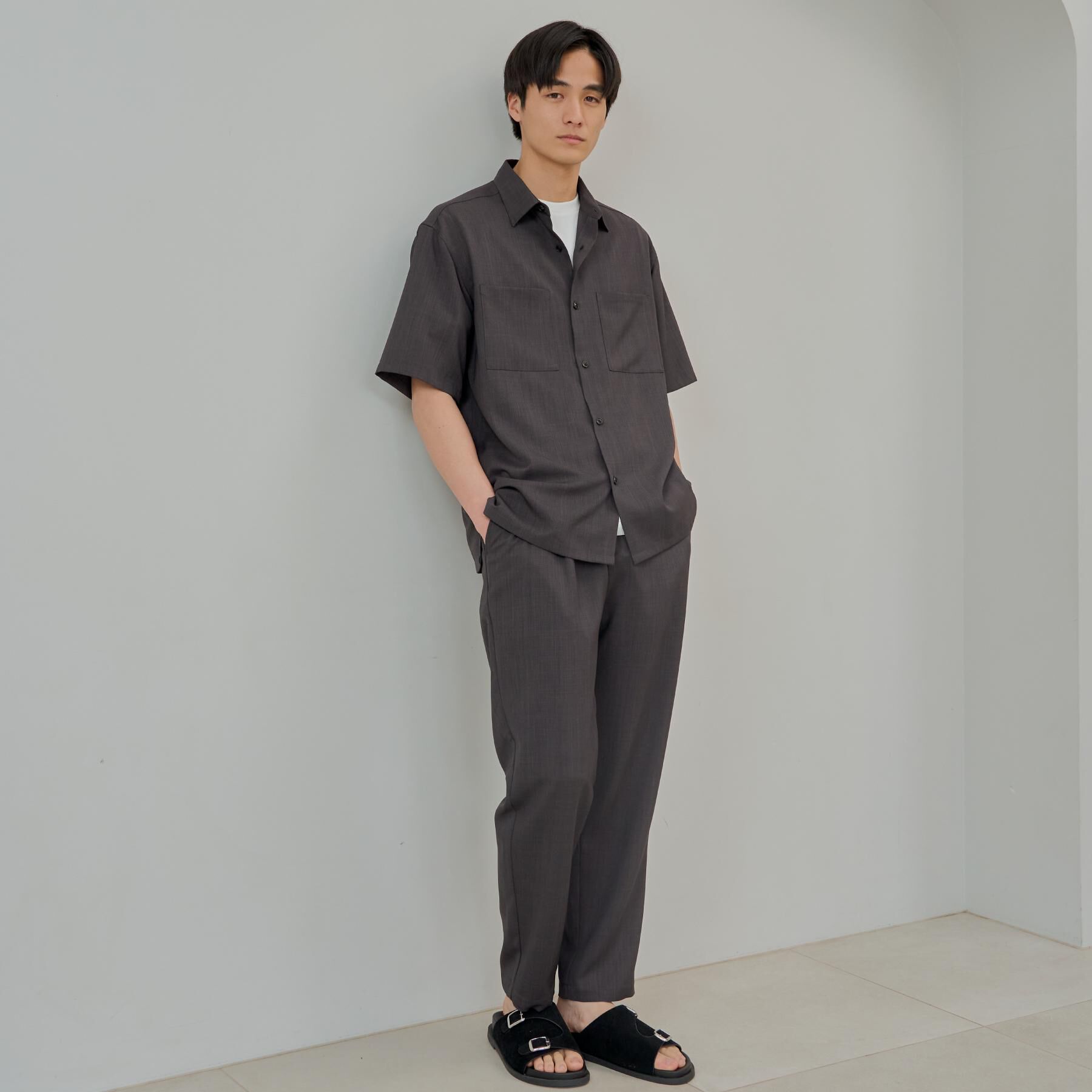 THE SHOP TK「ドライポリ半袖シャツ　セットアップ可/吸水速乾/軽量」|シャツ・ブラウス|