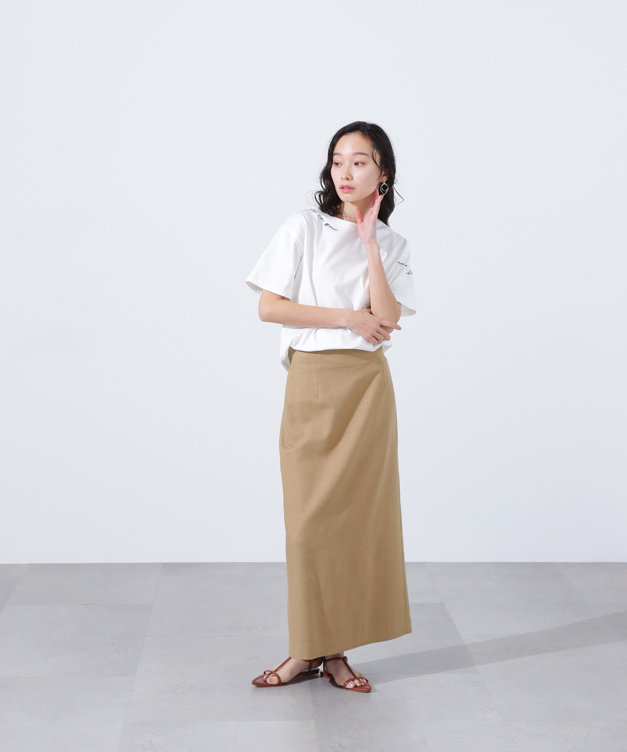  「ロゴ刺繍カットソー」|Tシャツ・カットソー|