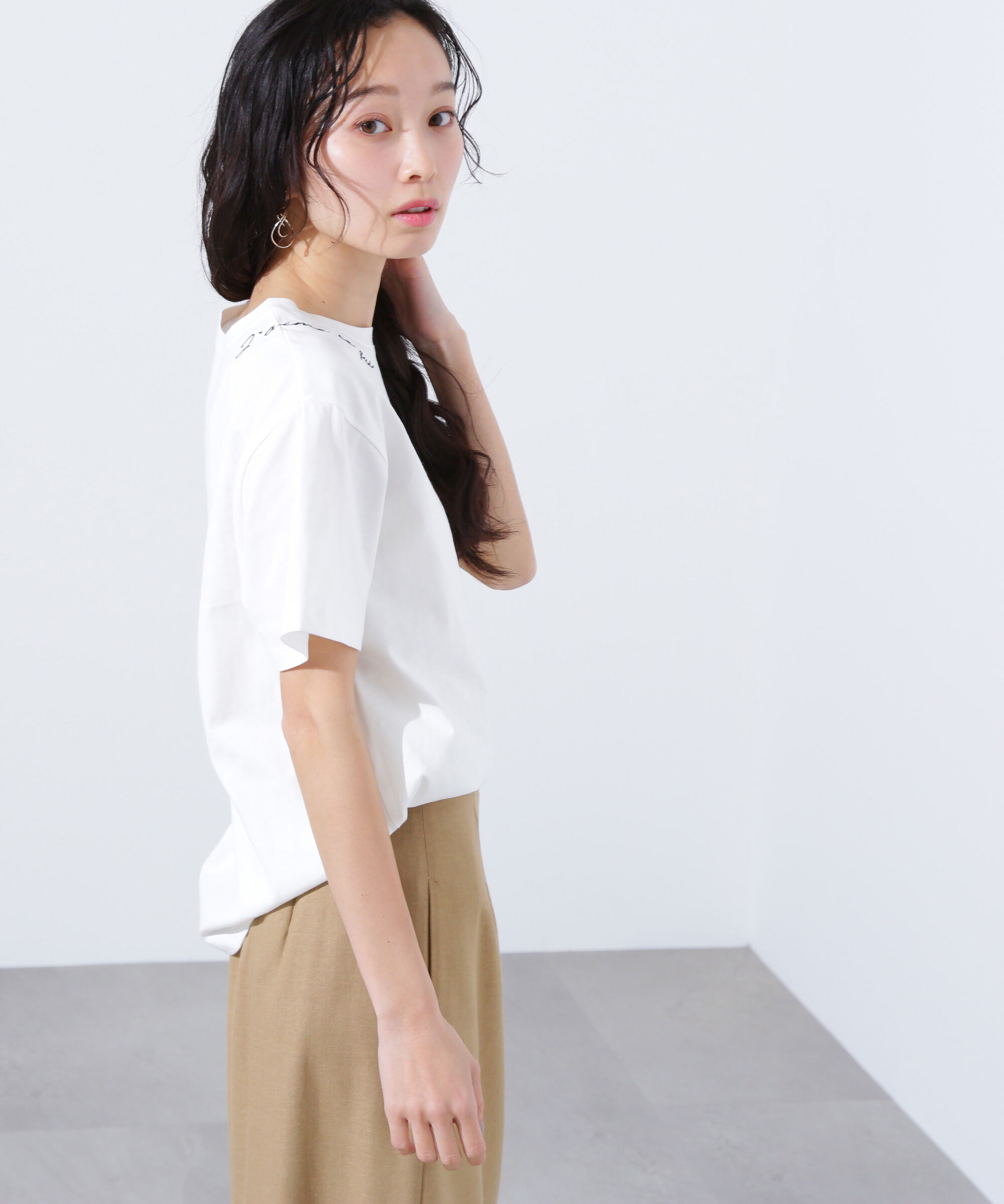  「ロゴ刺繍カットソー」|Tシャツ・カットソー|