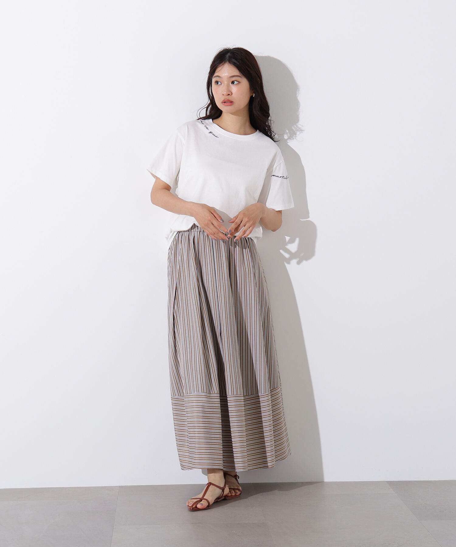  「ロゴ刺繍カットソー」|Tシャツ・カットソー|