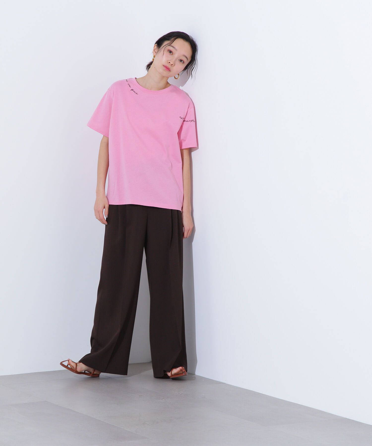  「ロゴ刺繍カットソー」|Tシャツ・カットソー|