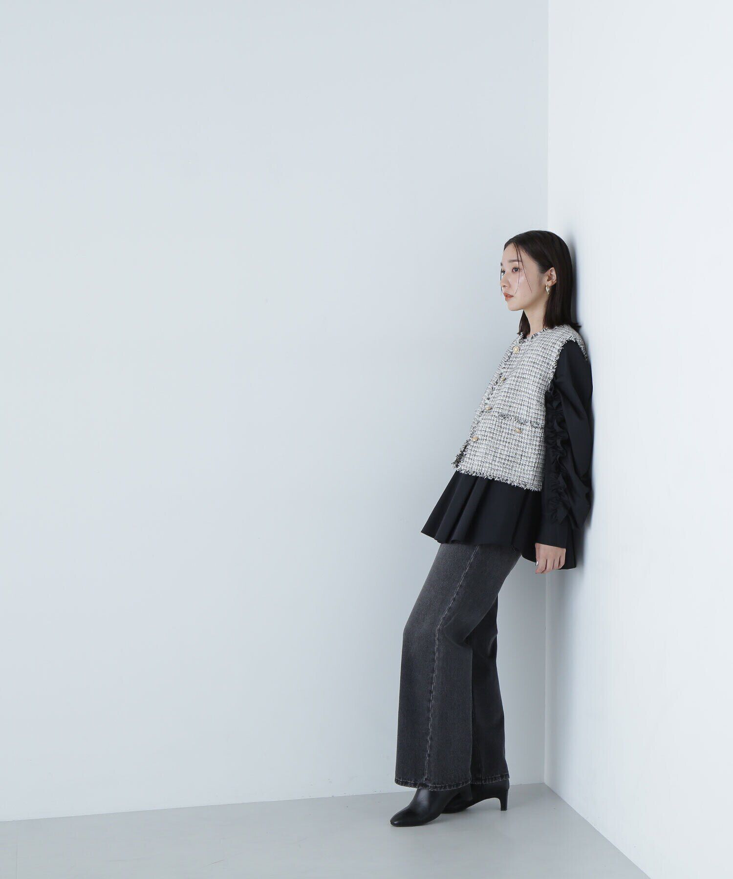  「フリルスリーブペプラムブラウス　24AW」|シャツ・ブラウス|