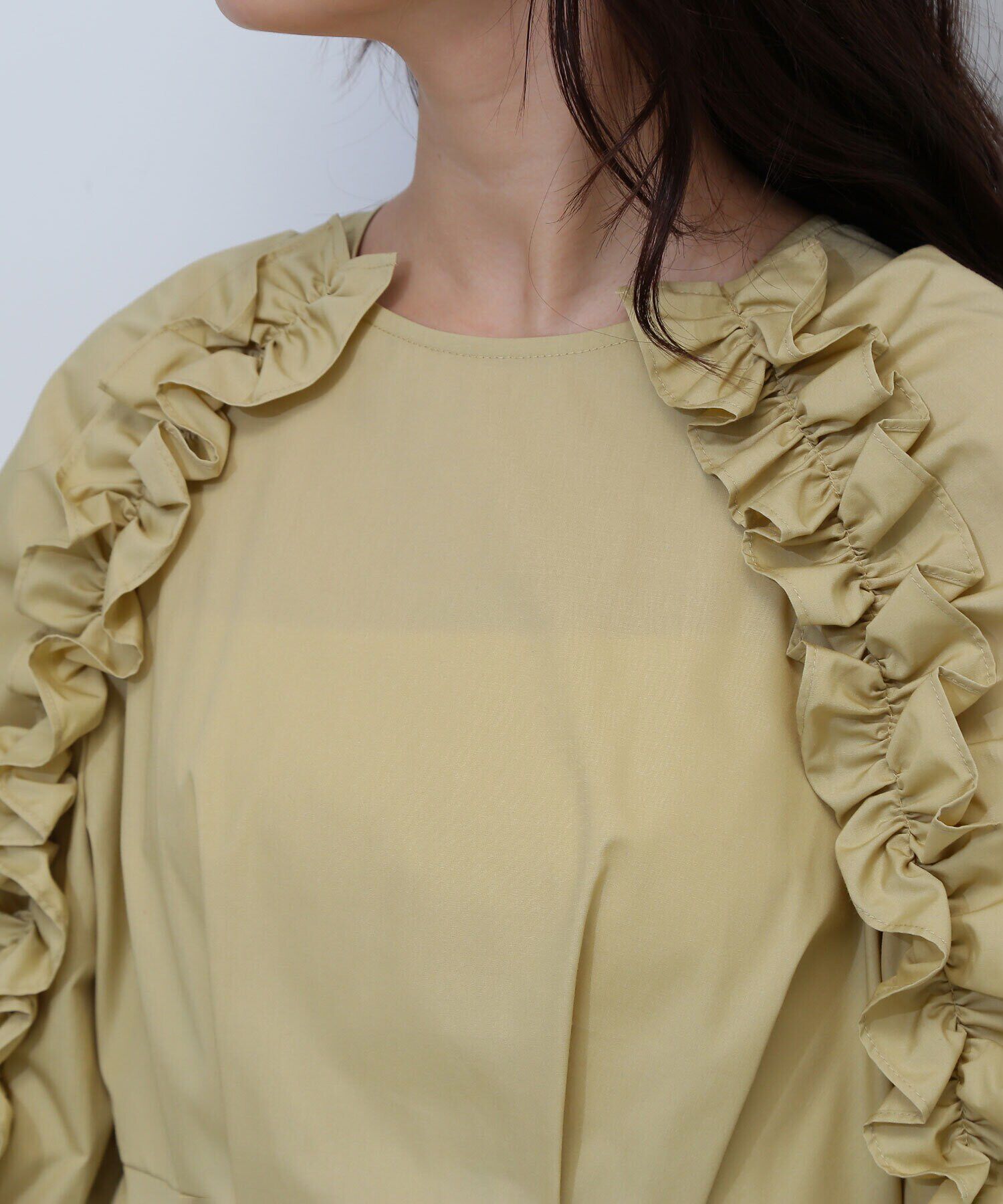  「フリルスリーブペプラムブラウス　24AW」|シャツ・ブラウス|