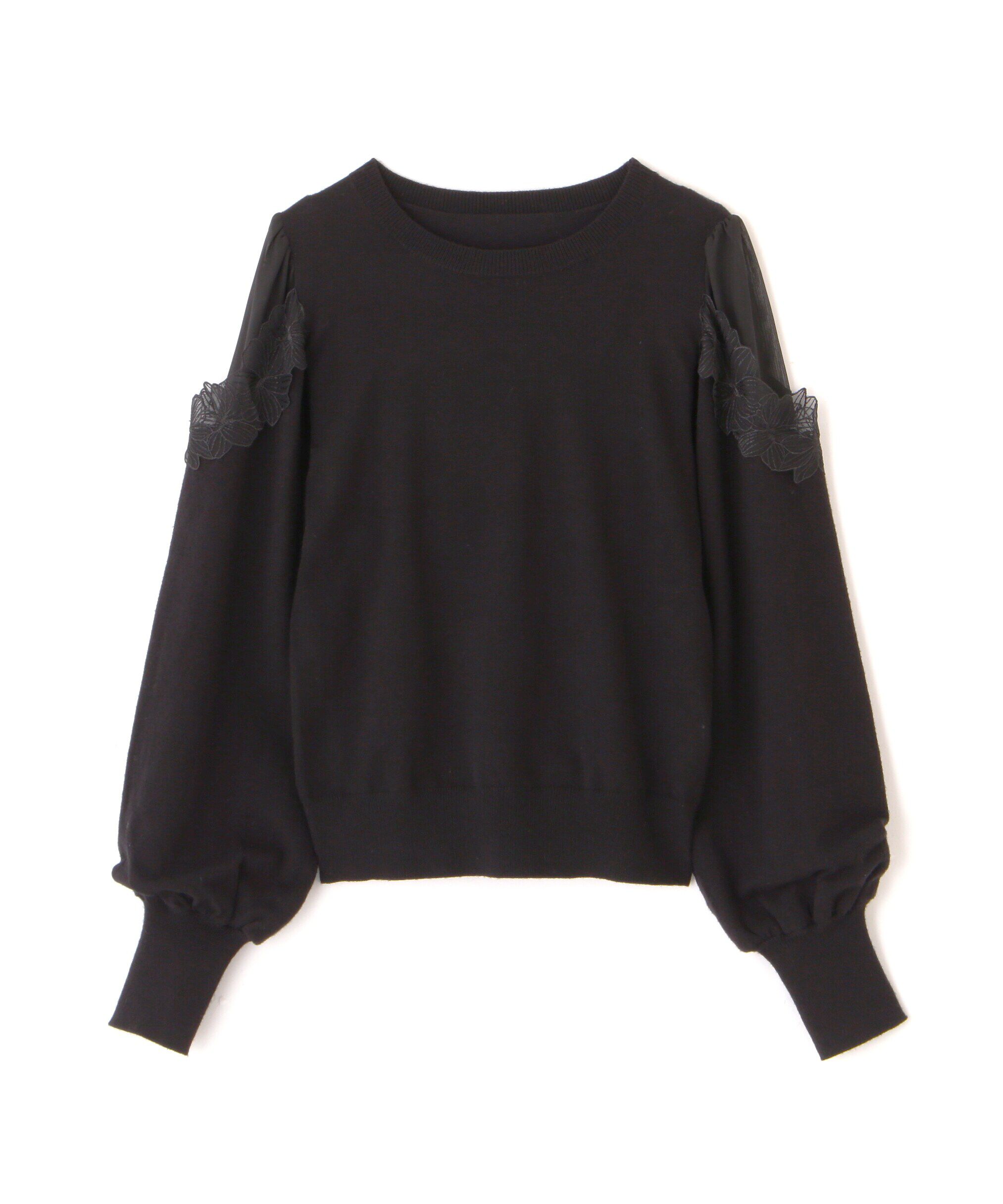  「フラワーレーストリミングニット」|ニット・セーター|