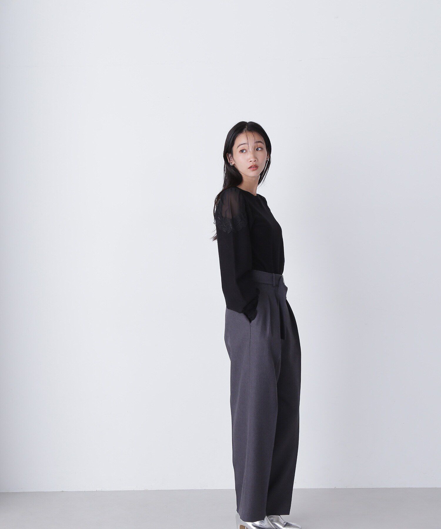  「フラワーレーストリミングニット」|ニット・セーター|