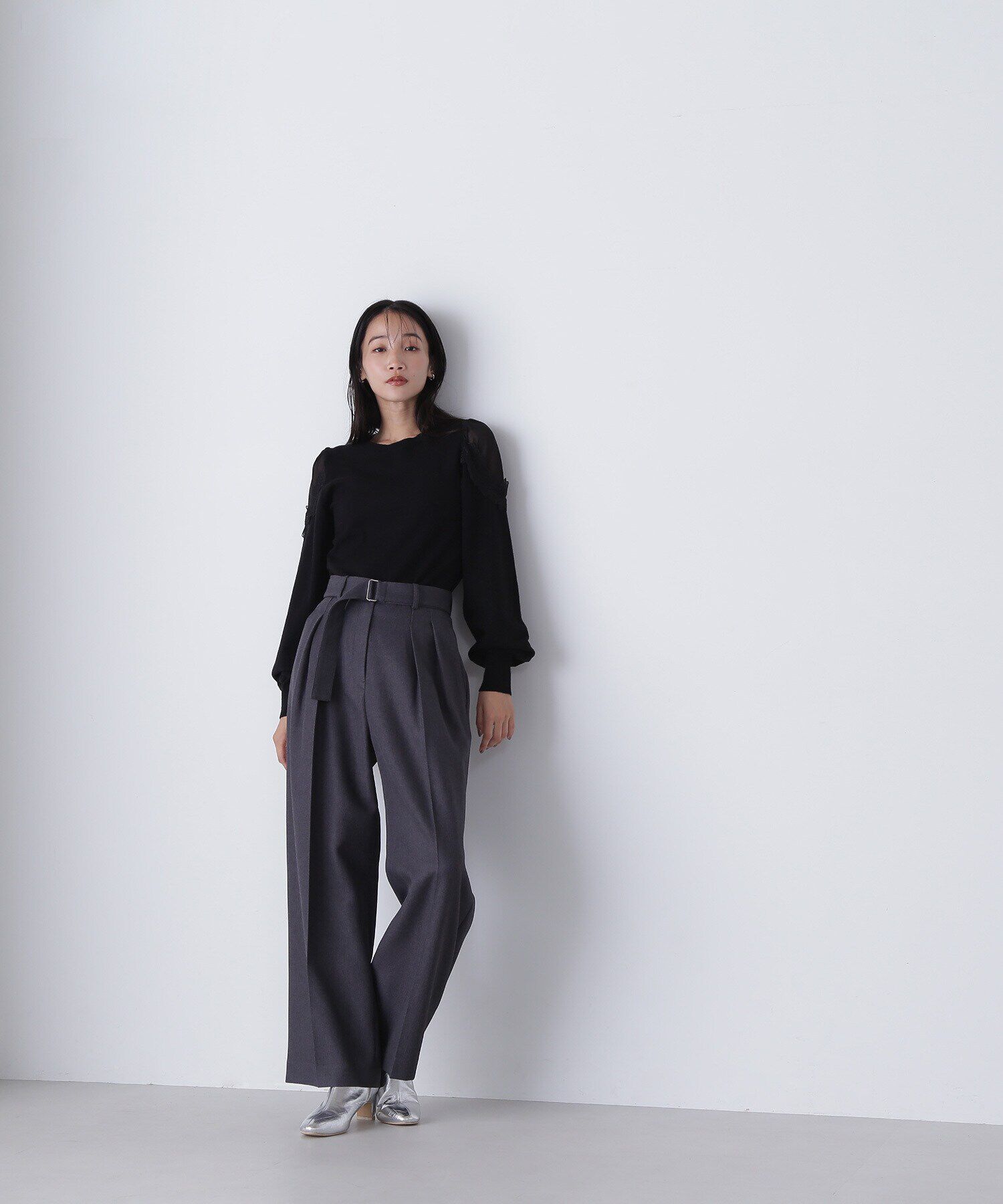  「フラワーレーストリミングニット」|ニット・セーター|