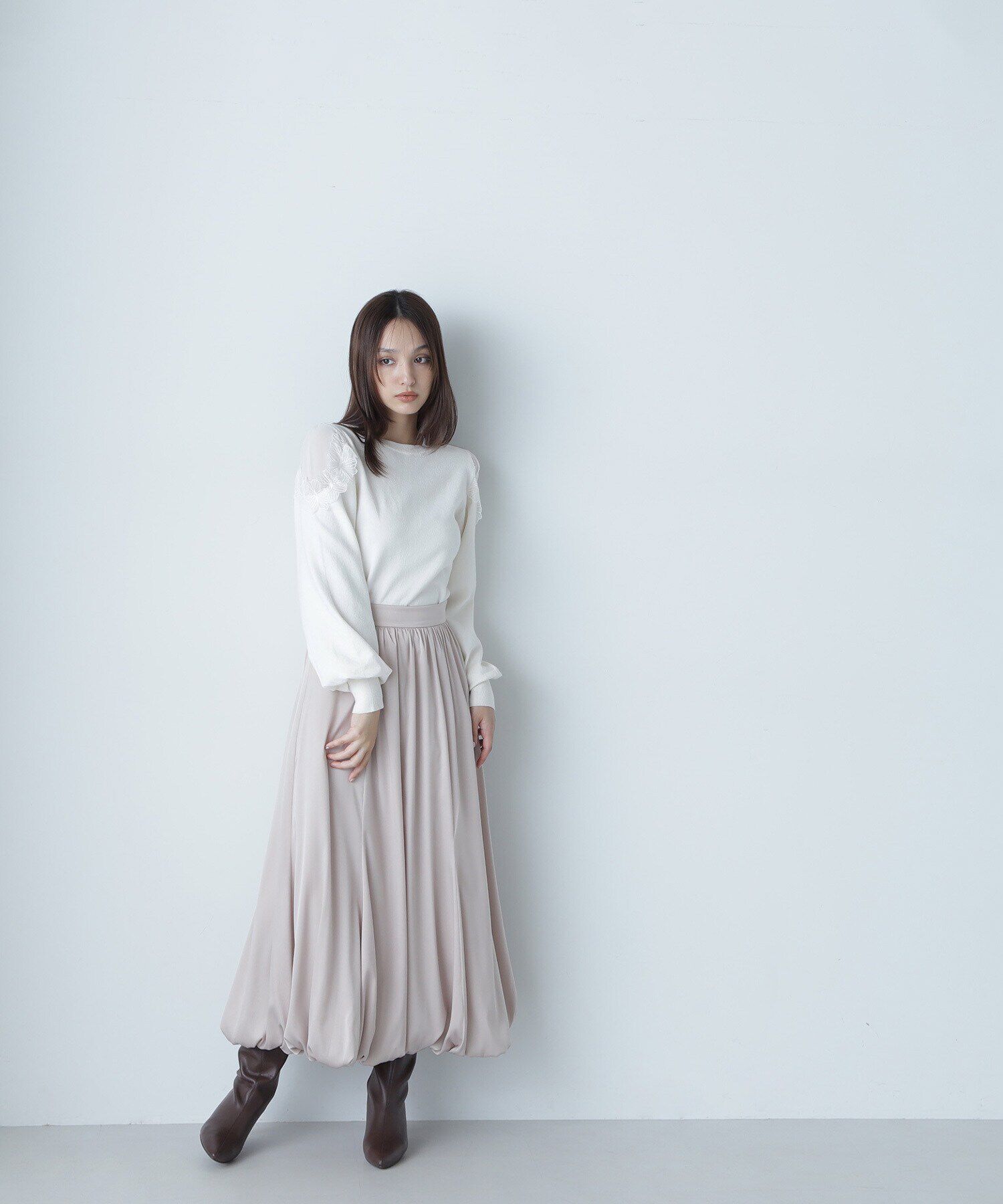  「フラワーレーストリミングニット」|ニット・セーター|